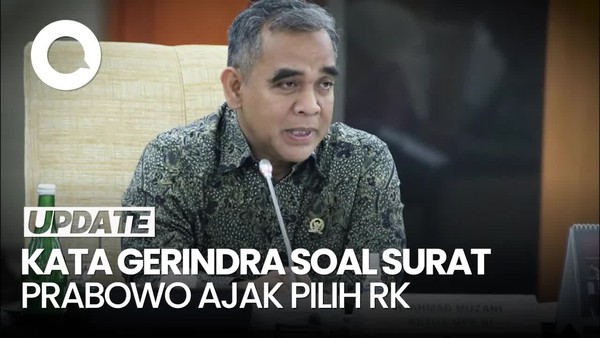 Video: Gerindra Respons Surat Prabowo Ajak Pilih RK Saat Masa Tenang