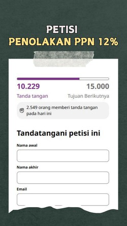 Video: Ada 10 Ribu Lebih Tanda Tangan di Petisi Tolak PPN 12%