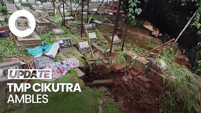 Video: Penampakan 20 Makam di TMP Cikutra Ambles gegara Hujan Deras