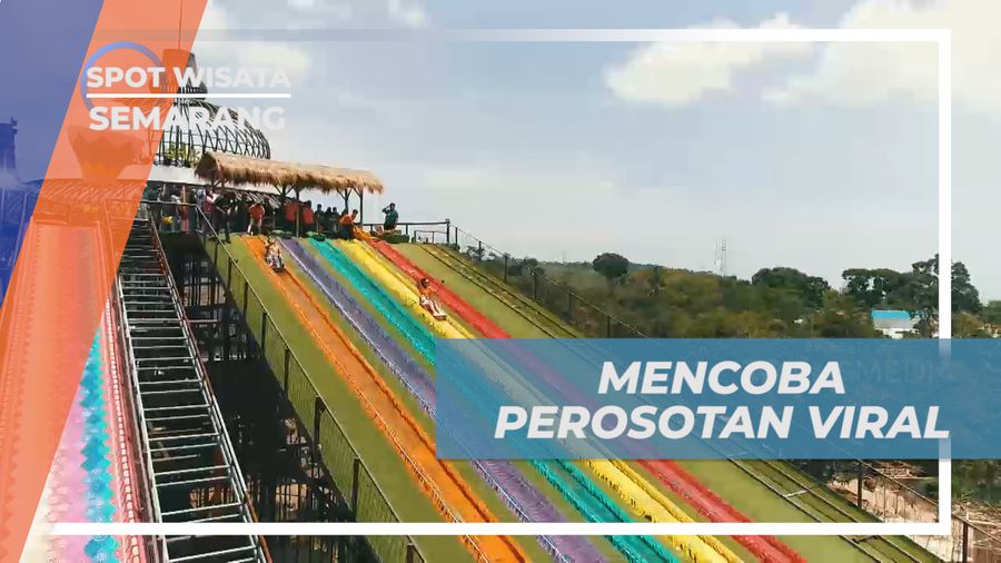 Serunya Bermain Perosotan Pelangi di Semarang
