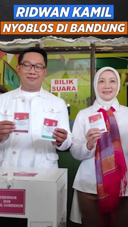 Video: Momen Ridwan Kamil Nyoblos Bareng Istri di Bandung
