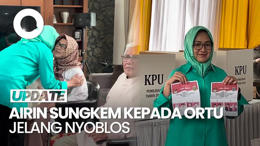 Video: Momen Airin Sungkem ke Orang Tua Sebelum Nyoblos ke TPS