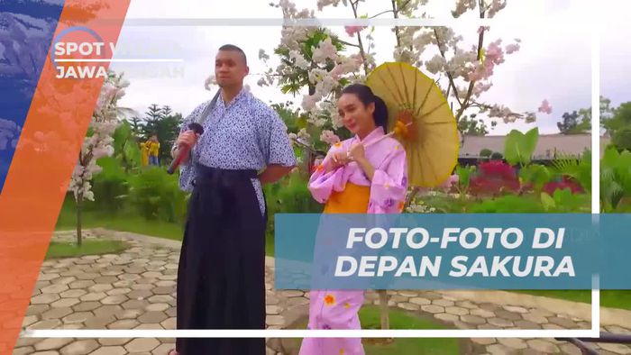 Foto-foto Unik di Depan Sakura di Rumah Adat Jepang Banyumas