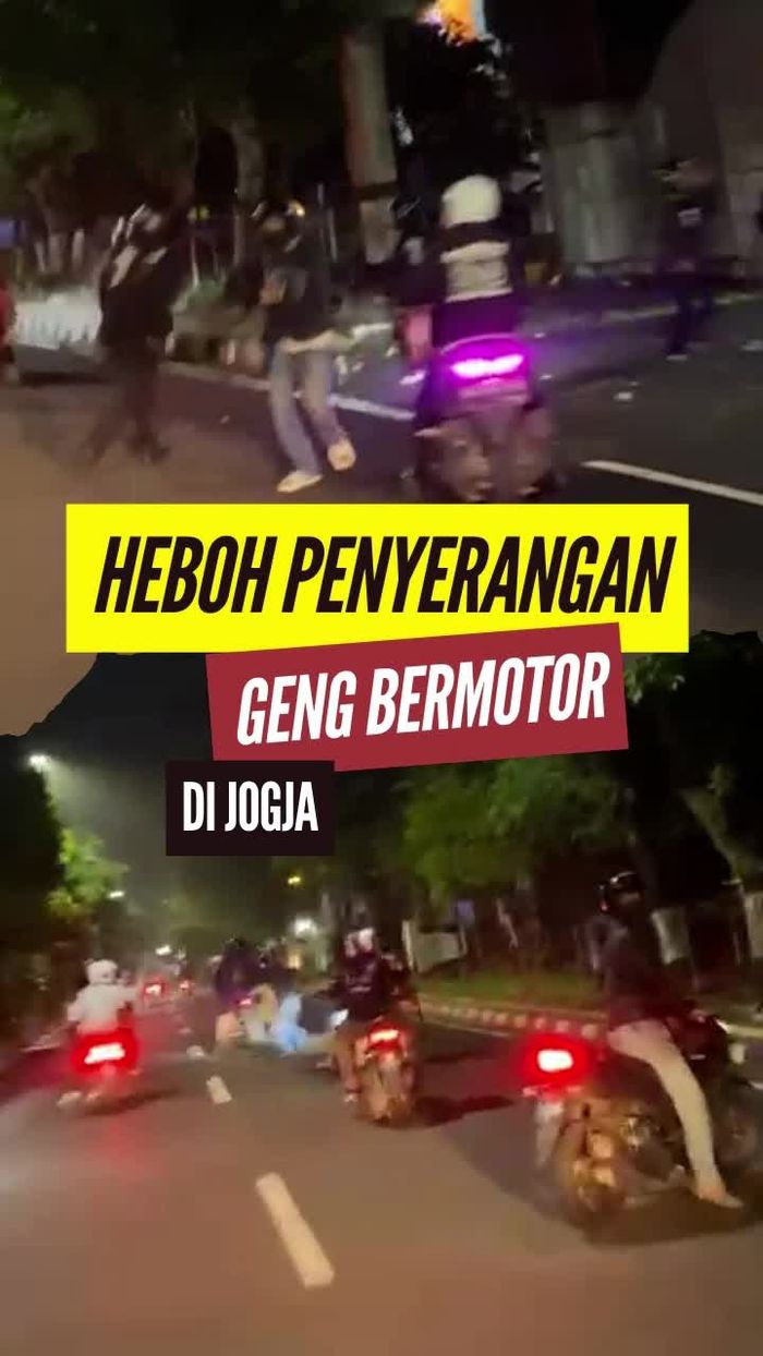 Video Detik-detik Penyerangan Geng Bermotor di Jogja, 1 Korban Dibacok di Punggung
