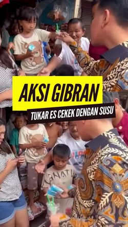 Video: Momen Gibran Razia Es Cekek untuk Diganti Dengan Susu