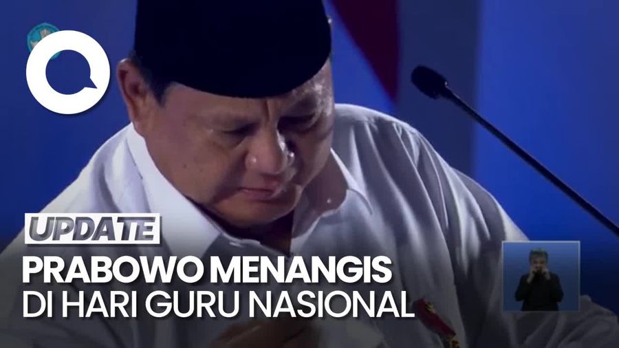 Video: Prabowo Menangis saat Bicara Upaya Mensejahterakan Guru di RI