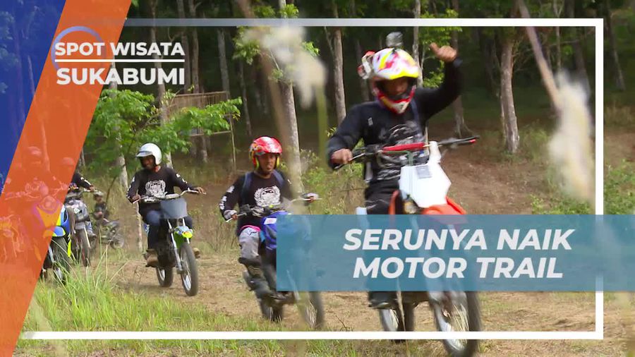 Serunya Melintasi Medan Tanjakan Motor Trail di Sukabumi