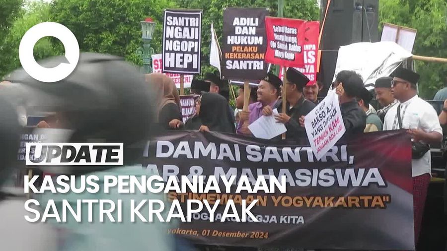 Video: Massa Aksi di Titik Nol Tuntut Penganiaya Santri Krapyak Ditangkap