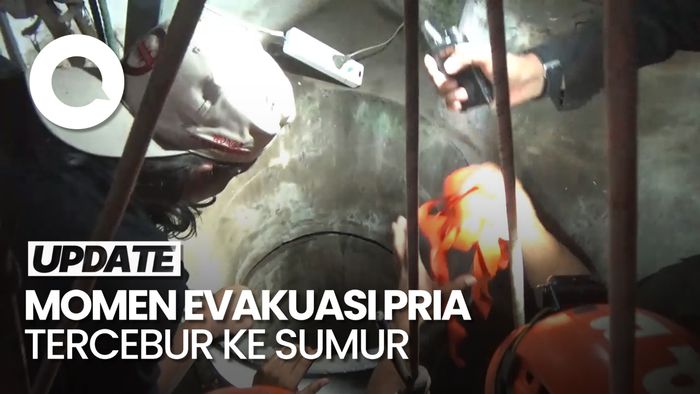 Video: Momen Dramatis Evakuasi Pria Tercebur ke Sumur Sedalam 10 Meter