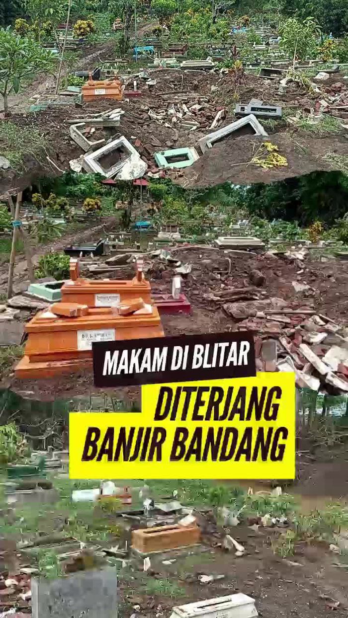 Video: Makam di Blitar Porak-poranda Diterjang Banjir, Jenazah Turut Hanyut