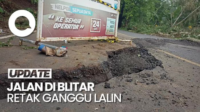 Video: Jalur Blitar-Malang Terganggu Akibat Jalan Retak Dampak Longsor
