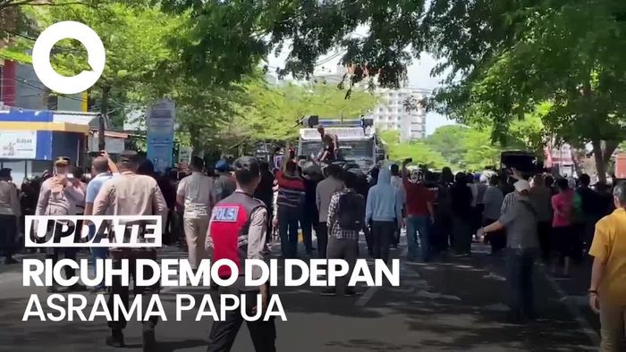 Video Kericuhan Saat Demo di Depan Asrama Papua di Makassar