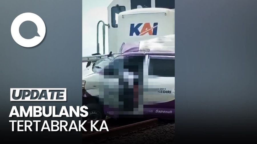Video: Penampakan Kecelakaan KA Matarmaja Vs Ambulans di Kediri