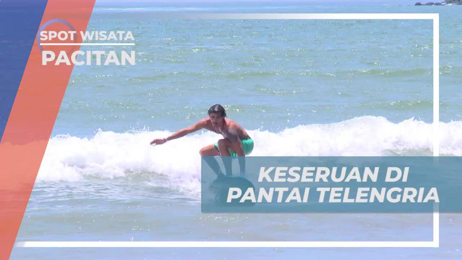 Keseruan Bermain Surfing di Pantai Telengria, Pacitan