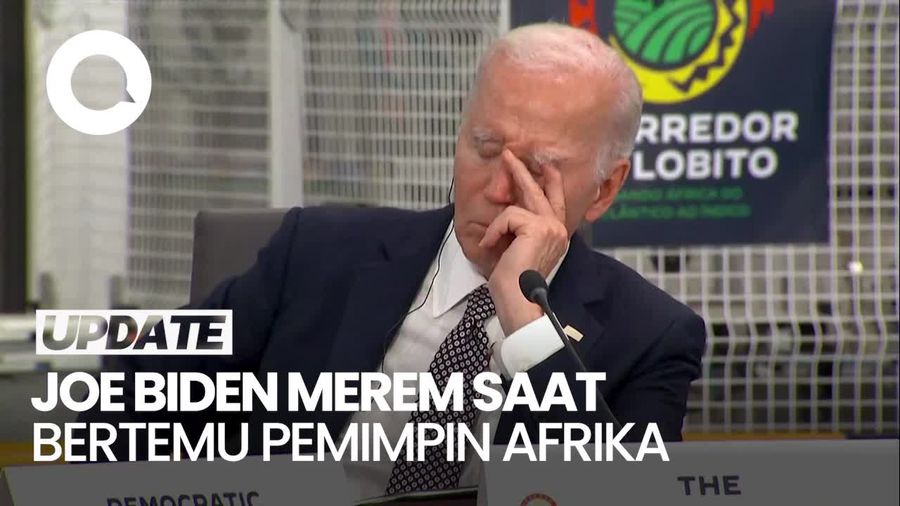 Video: Momen Joe Biden Merem saat Bertemu Para Pemimpin Afrika, Ketiduran?