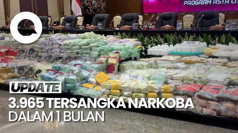 Video: Penampakan 1 Ton Ganja-Sabu dan Uang Rp 1 M Disita Polri Kasus TPPU Narkoba