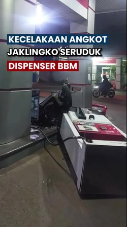Video: Penampakan Angkot JakLingko Seruduk Dispenser BBM di SPBU Joglo