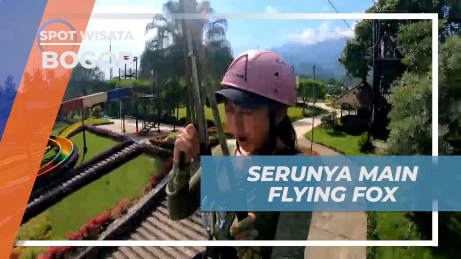 Bermain Flying Fox Seru di The Highland Park Resort Bogor