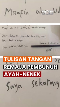  Video: Surat Remaja Pembunuh Ayah-Nenek, Minta Maaf dan Sampaikan Terima Kasih