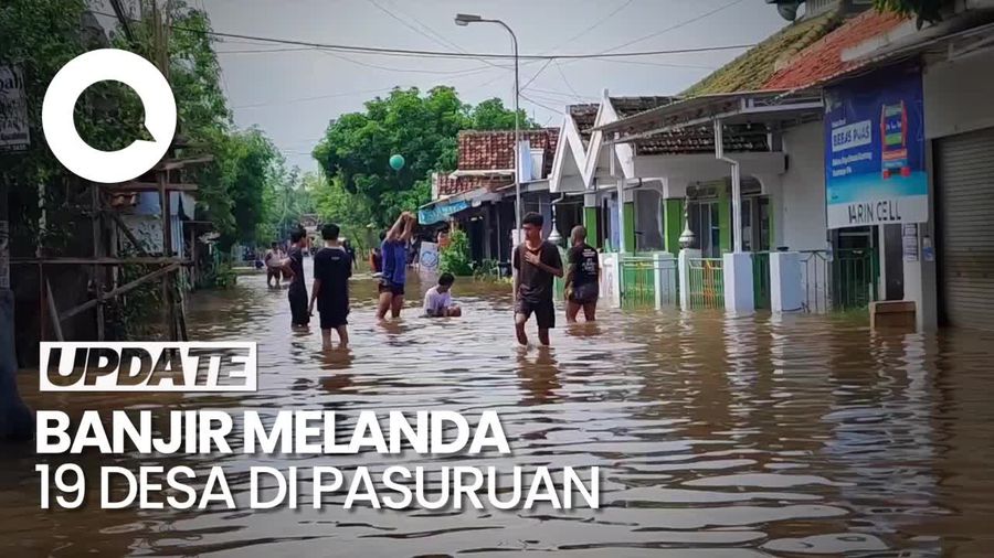Video: Penampakan Banjir Rendam 19 Desa di Kabupaten Pasuruan