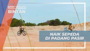Serunya Bersepeda di Gurun Pasir Telaga Biru Pulau Bintan