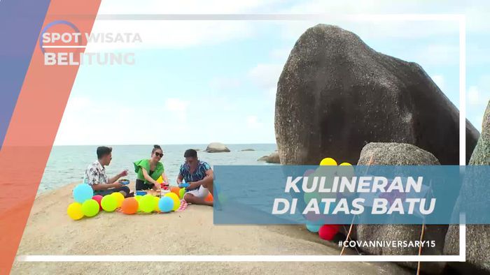 Kuliner di Atas Batu Granit Pantai Tanjung Tinggi Belitung
