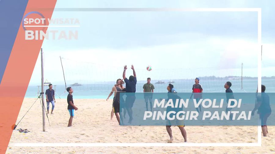Serunya Bermain Voli Pantai di Pulau White Sand Bintan