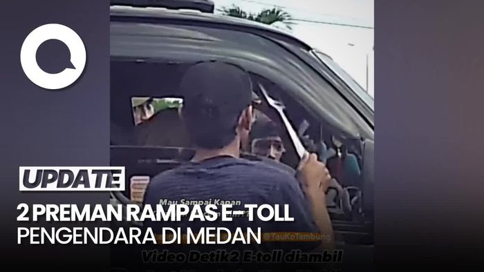 Video: Polisi Tangkap 2 Preman Rampas e-Toll Pengendara di Medan