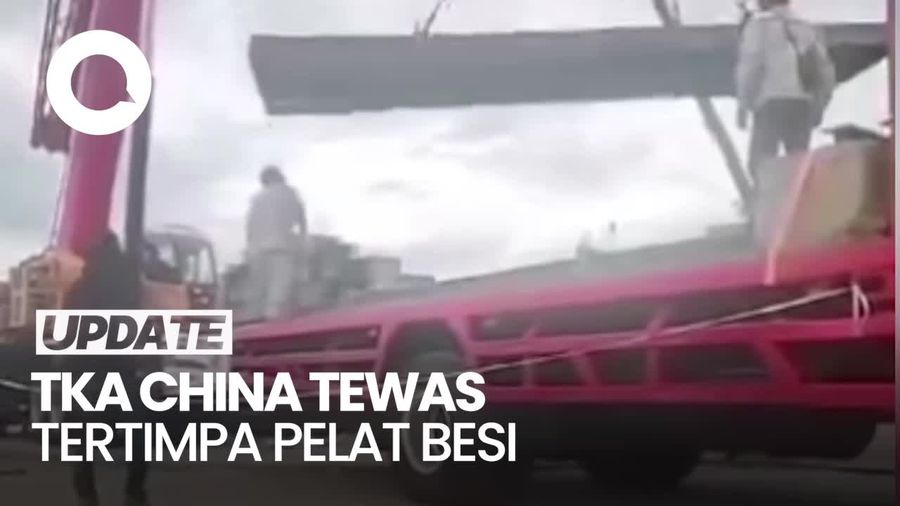 Video Detik-detik TKA China Tewas Tertimpa Pelat Besi 2 Ton di Kendal