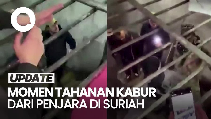 Video Momen Tahanan Kabur dari Penjara Seusai Runtuhnya Rezim Assad