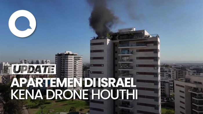 Video Drone Houthi Hantam Apartemen di Israel