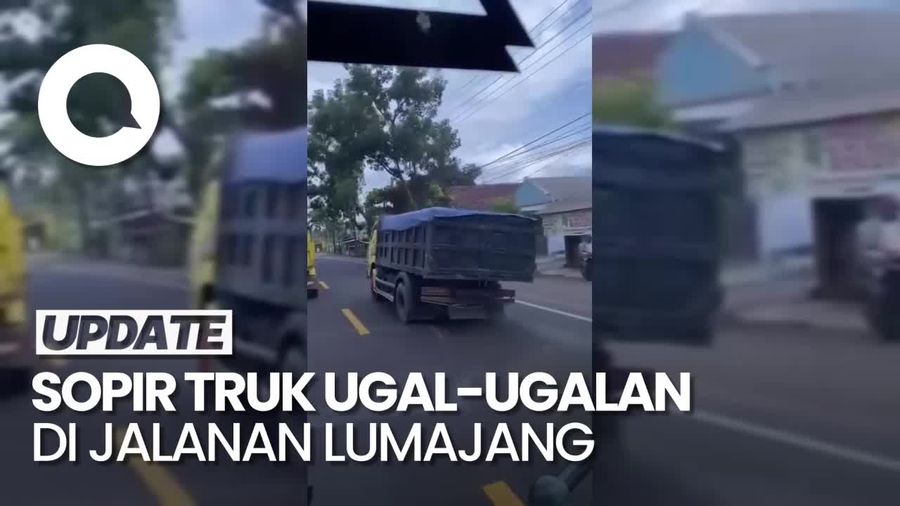 Video: Viral! Aksi Ugal-ugalan Sopir Truk di Lumajang, Ngaku Cuma Iseng