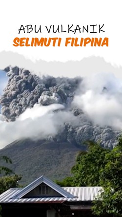  Video: Penampakan Filipina Diselimuti Abu Seusai Gunung Kanlaon Erupsi