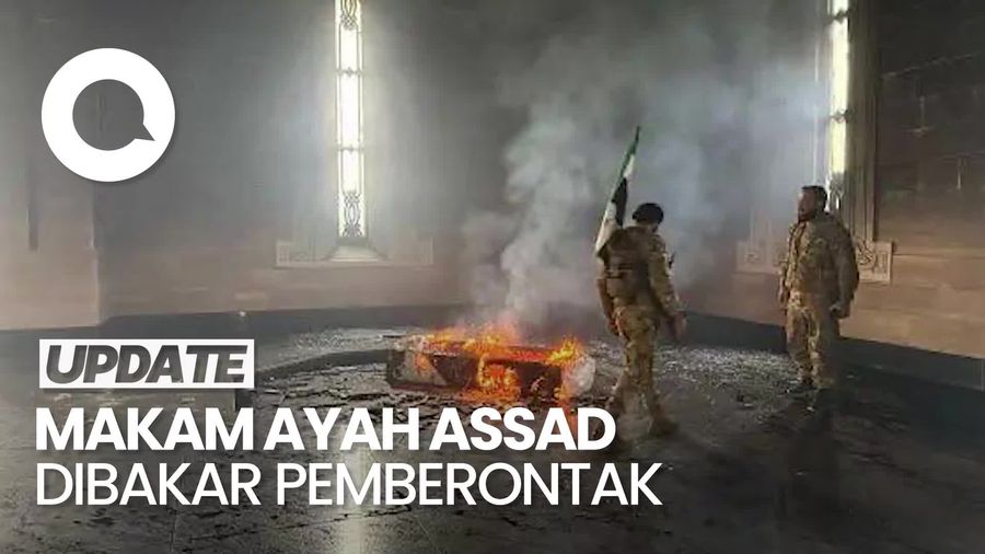 Video: Pemberontak Suriah Bakar Makam Ayah Assad di Qardaha