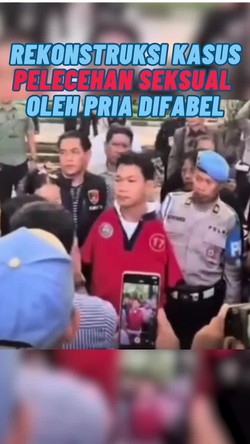 Video: Penampakan IWAS Pria Difabel Jalani Rekonstruksi Kasus Pelecehan Seksual