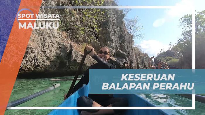 Serunya Balapan Perahu di Pulau Sembunyi, Maluku