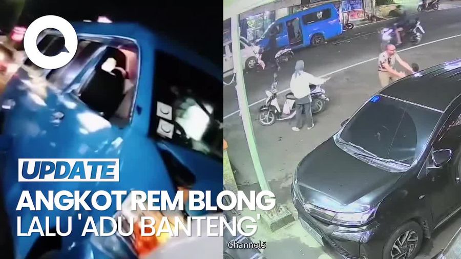 Video: Detik-detik Angkot Rem Blong hingga Adu Banteng di Puncak
