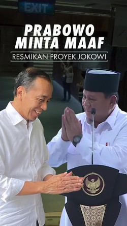 Video Kelakar Prabowo: Pak Jokowi Maaf, Aku yang Resmikan Terowongan Silaturahmi