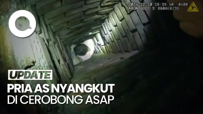 Video: Duh.. Pria di AS Terjebak di Cerobong Asap saat Kabur dari Kejaran Polisi