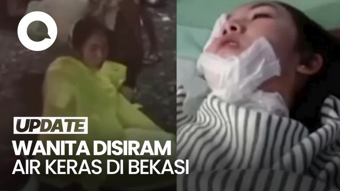 Video CCTV Rekam Wanita Disiram Air Keras di Bekasi