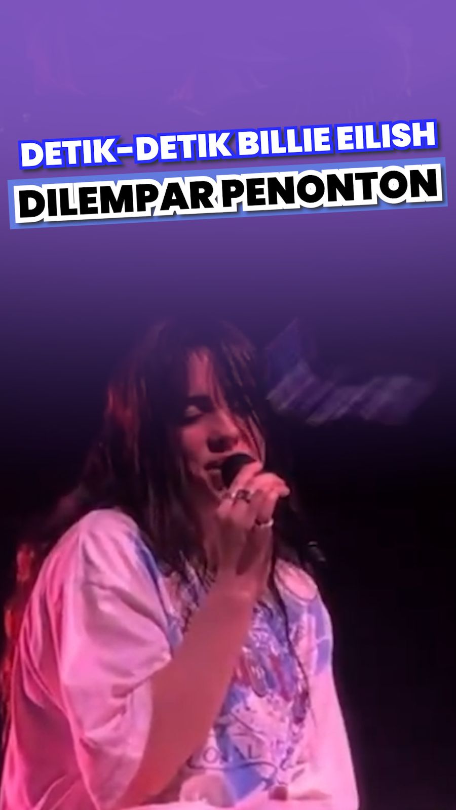 Video: Ekspresi Meringis Billie Eilish saat Wajahnya Dilempar Penonton