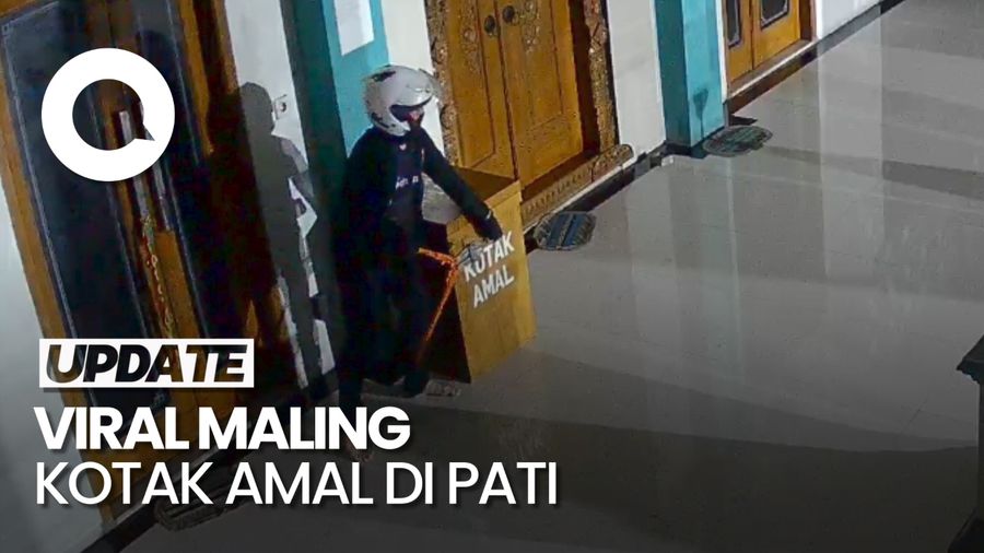 Video Viral Maling Kotak Amal di Pati Terekam CCTV, Pelaku Bawa Tang Besar
