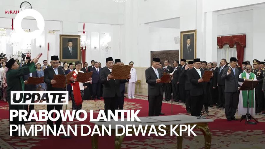 Video Momen Pimpinan dan Dewas KPK 2024-2029 Bersumpah di Depan Prabowo