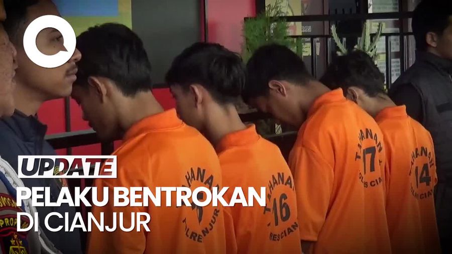 Video: Tampang Lesu 4 Pelaku Bentrokan Maut di Cianjur