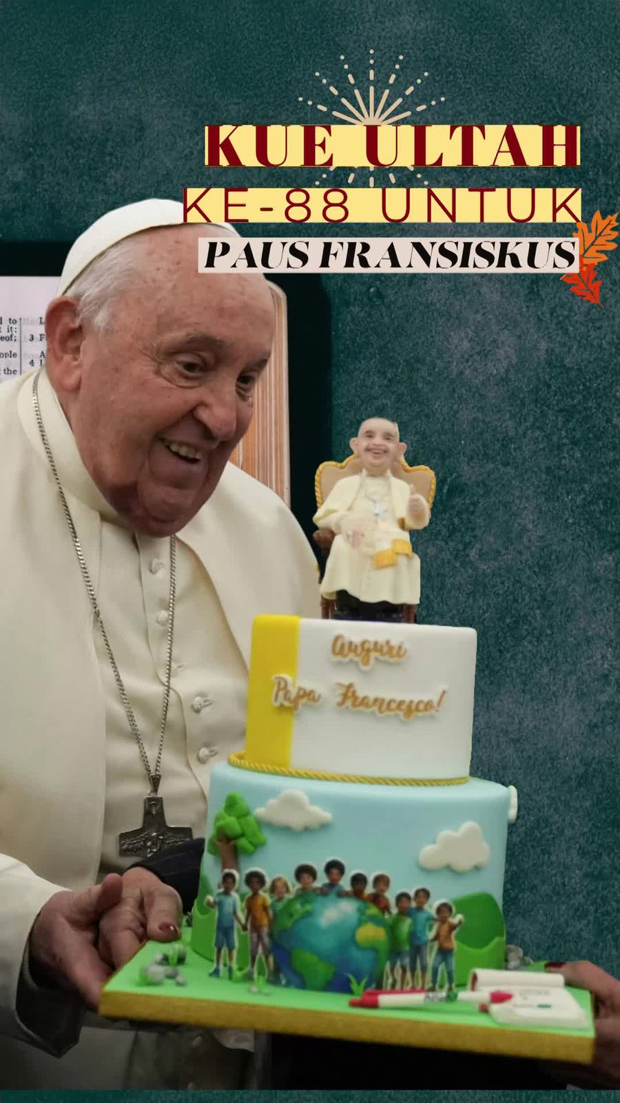 Video: Momen Paus Fransiskus Diberi Kue Ultah oleh Wartawan