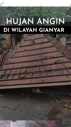Video: Sejumlah Bangunan di Ubud Roboh Dihantam Angin Kencang