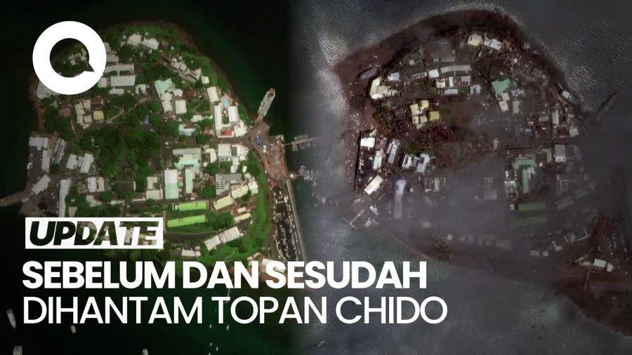 Video Citra Satelit Kepulauan Mayotte Prancis Sebelum-Sesudah Dihantam Topan Chido