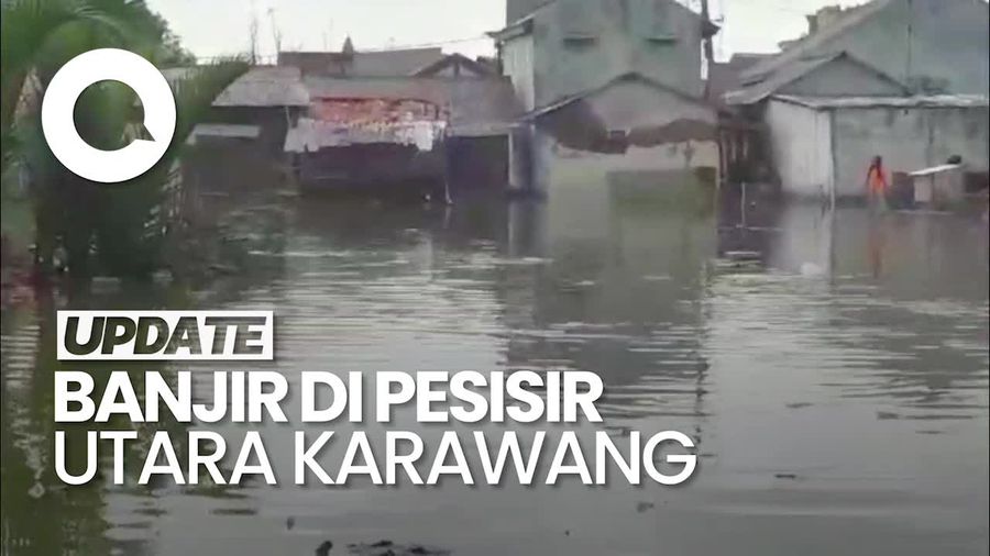 Video: Penampakan Banjir Rob Rendam Puluhan Rumah di Pesisir Utara Karawang