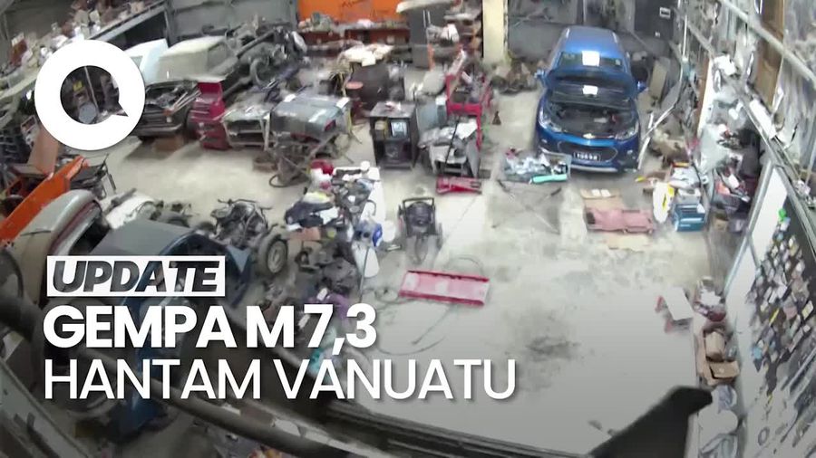 Video Rekaman CCTV Saat Gempa Dahsyat M 7,3 Guncang Vanuatu