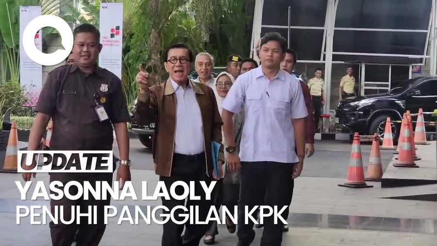 Video: Penampakan Yasonna Tiba di KPK Terkait Harun Masiku, Tenteng Map Biru